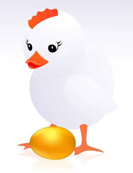 Kuře a zlaté vejce — Stockový vektor