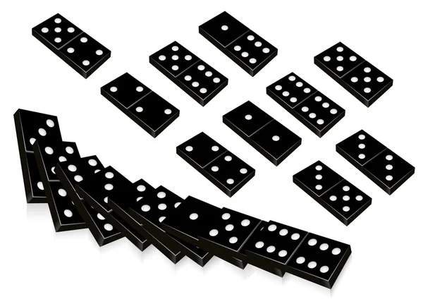 Domino nero — Vettoriale Stock