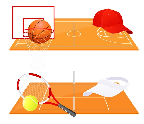 Tenisové a basketbalové pozadí — Stockový vektor