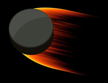 Burning flying puck clipart