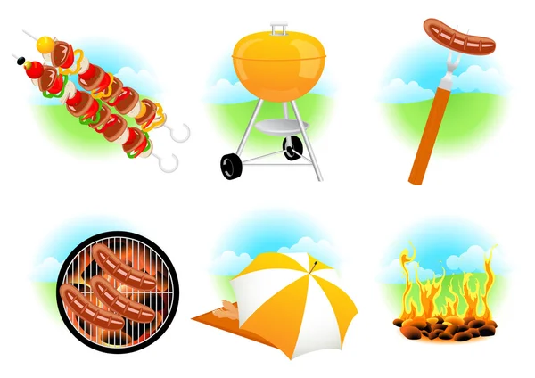 Icônes barbecue — Image vectorielle