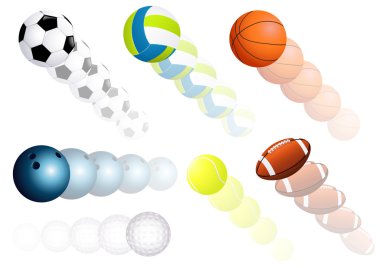 Flying balls clipart