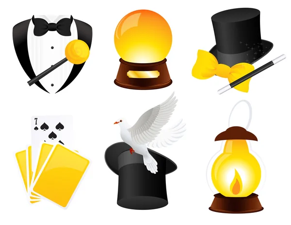 Conjurer icons — Stock Vector
