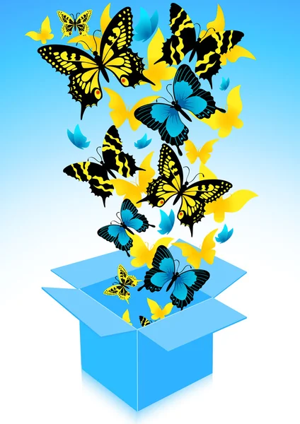 Flygande ut fjärilar — Stock vektor