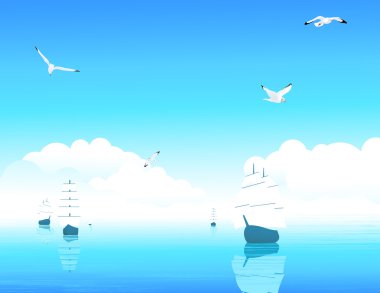 Blue ocean clipart