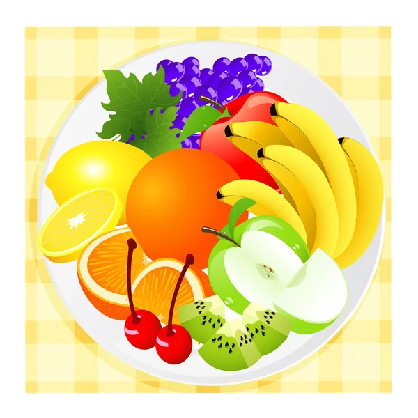 Fruit plate — Stock Vector