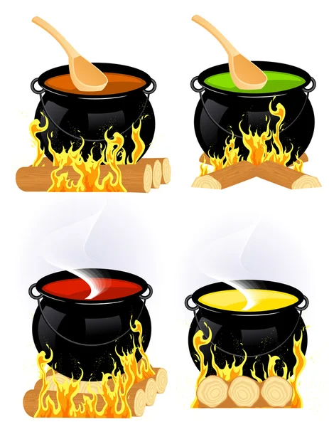 Cauldron collection — Stock Vector