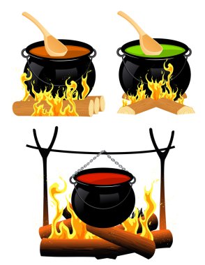 Cauldron set clipart