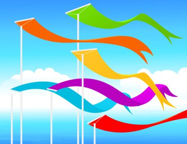 Fluttering flags clipart