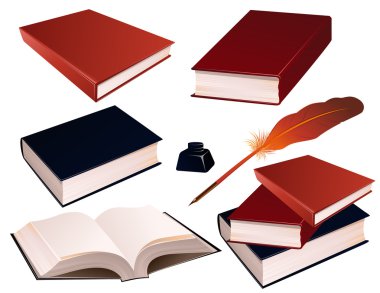 Books_on_isolated_background clipart