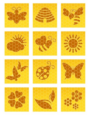 Bee icons clipart