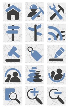 Gray stone icons clipart