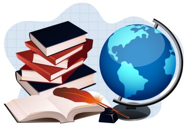 Globe and books clipart