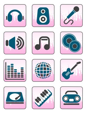 Music and sound icons clipart