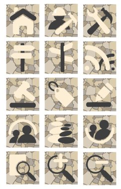 Stone icons clipart