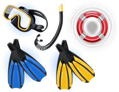 Swimming objects clipart