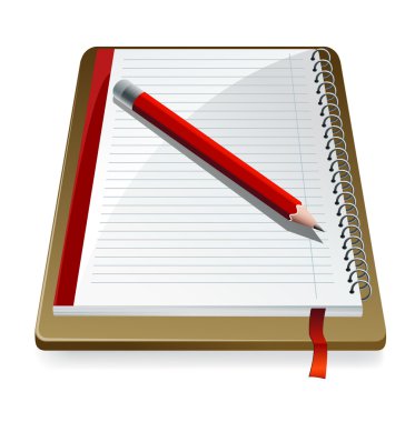 Notepad and pencil clipart