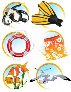 Swimming icons clipart