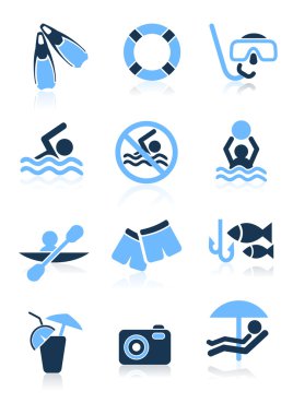 Swimming sport icons clipart