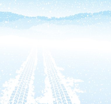 Winter tyre track clipart