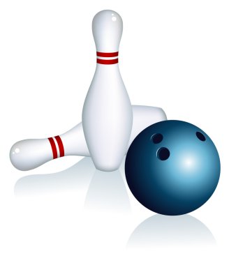 Skittles and bowling ball clipart