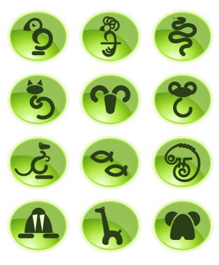 Zoo icons clipart