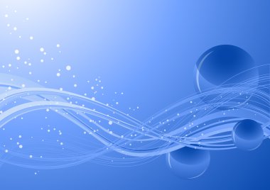 Blue background with spheres clipart