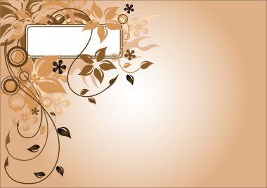 Brown flower frame clipart