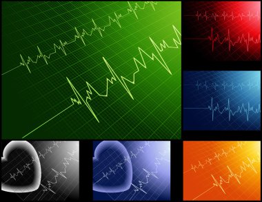 Cardiograms_different_colors clipart