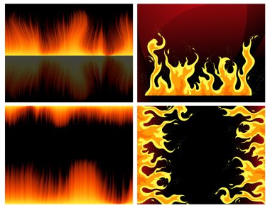 Flame set clipart