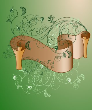 Floral scroll clipart