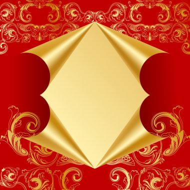 Hole in luxury golden paper clipart