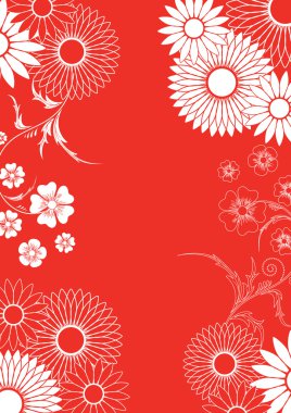 Red floral ornement clipart