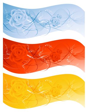 Rose background set clipart