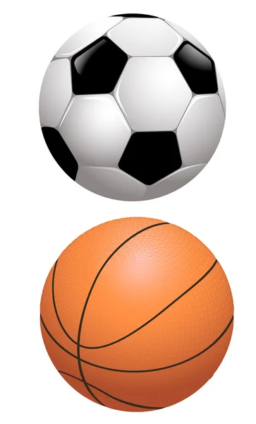 Basket-ball et football — Image vectorielle