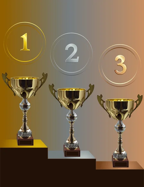 Wettbewerb Pokal _ drei _ Plätze — Stockvektor