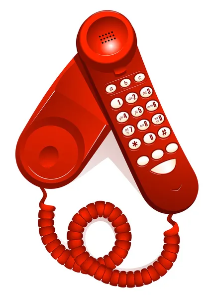 Röd telefon — Stock vektor