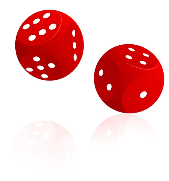 Vermelho jogando cubos —  Vetores de Stock