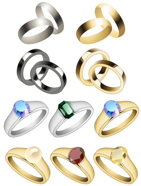 Ring_collection — Stock Vector
