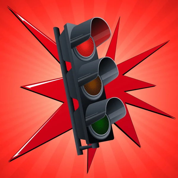 Rött trafikljus — Stock vektor