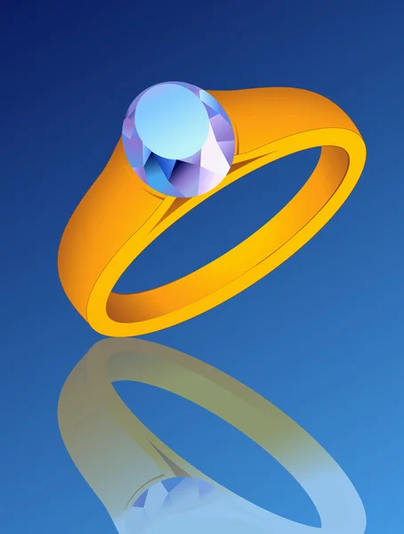 Ring _ with _ precious _ stone — Vector de stock