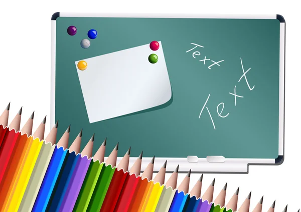 School board and pencils — Stock Vector