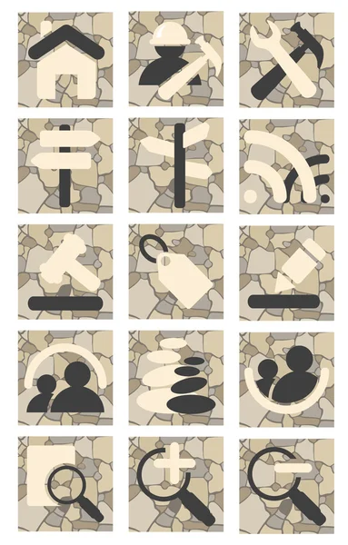 Iconos de piedra — Archivo Imágenes Vectoriales