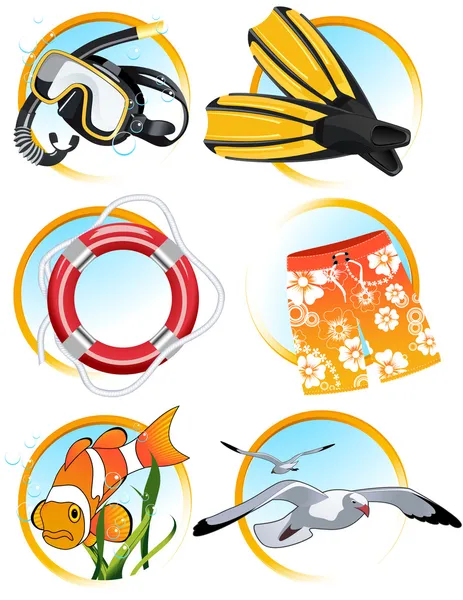Swimming icons — Stock Vector