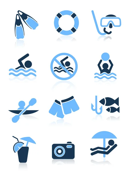 Swimming sport icons — Stock Vector