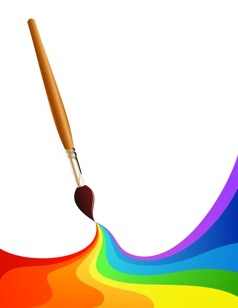 Pincel arco-íris — Vetor de Stock