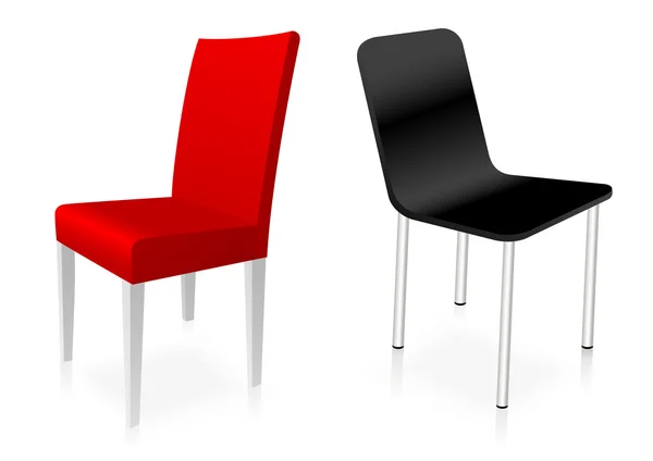 Red and black chairs — Stock Vector