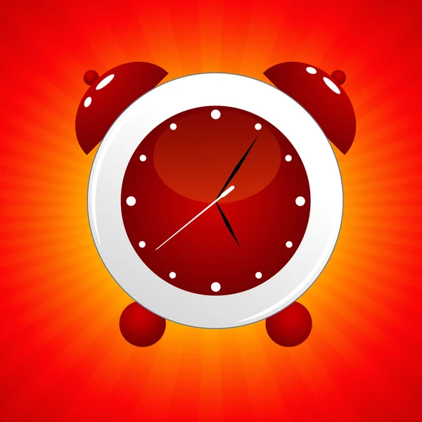 Kırmızı alarm saati — Stok Vektör