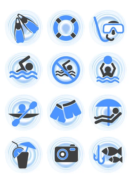 Water icons — Stock Vector