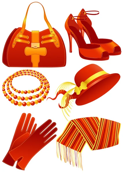 Red _ fashion _ objects — Image vectorielle